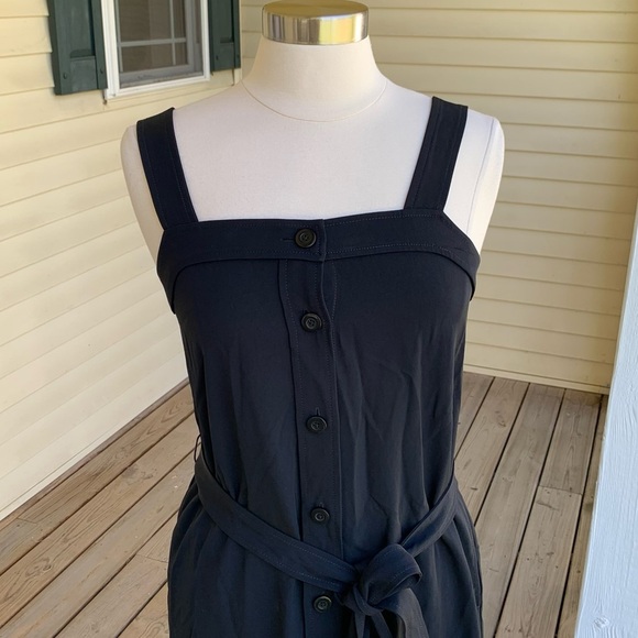 Everlane Japanese Goweave Picnic Apron Dress Women's Size 4 Black Pinafore NWOT - Picture 6 of 11